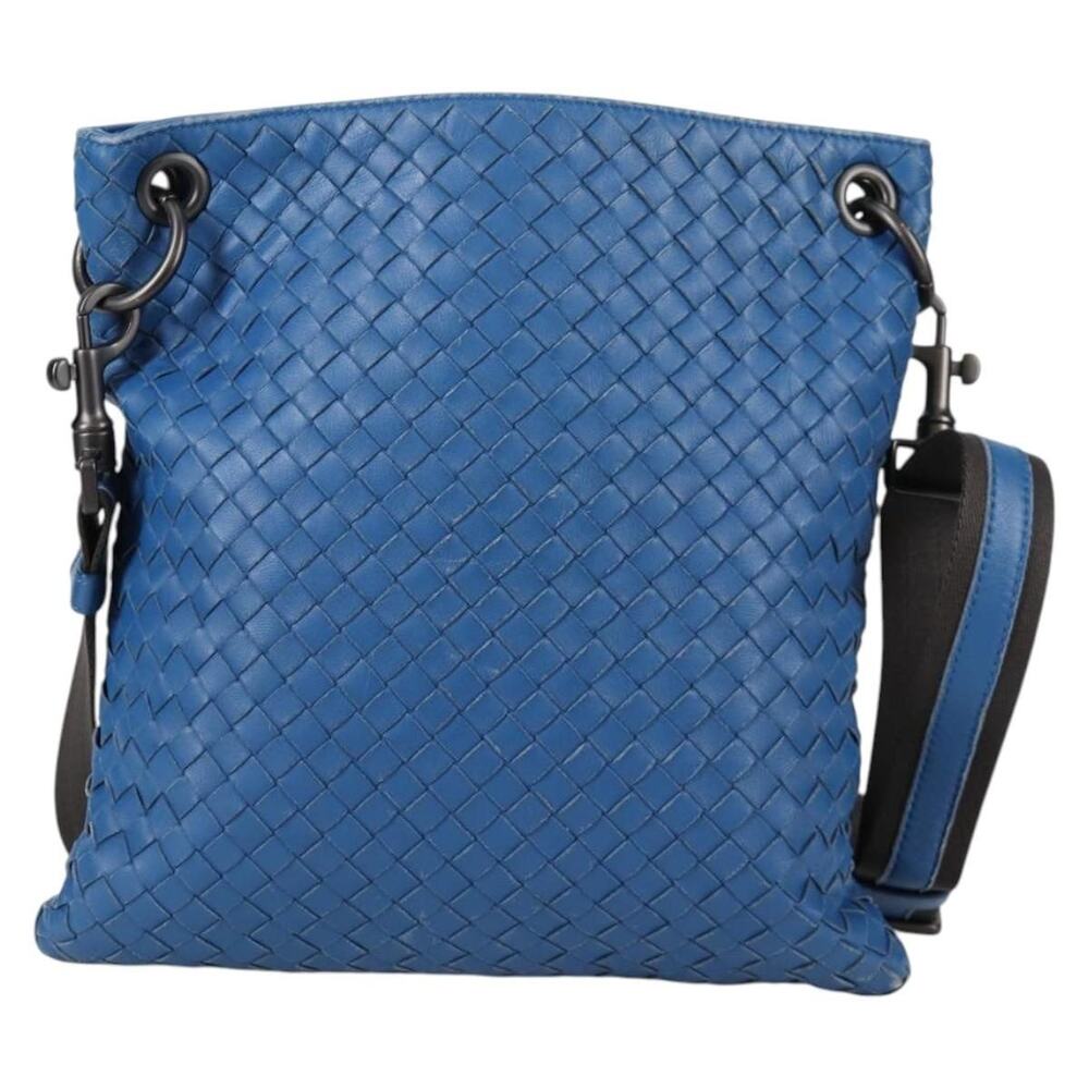 Bottega Veneta Intrecciato Shoulder Bag Blue
